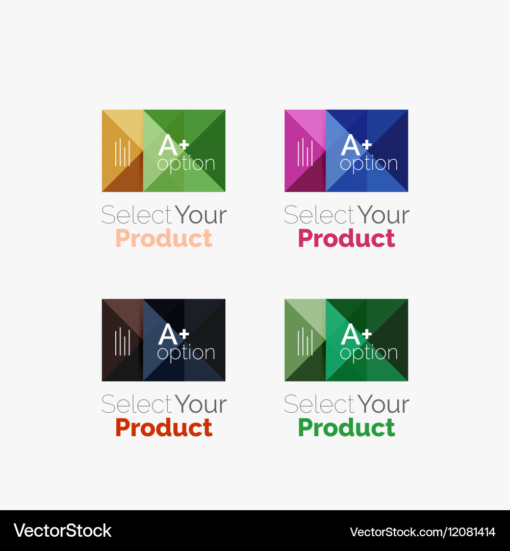 Set of abstract square interface menu navigation Vector Image