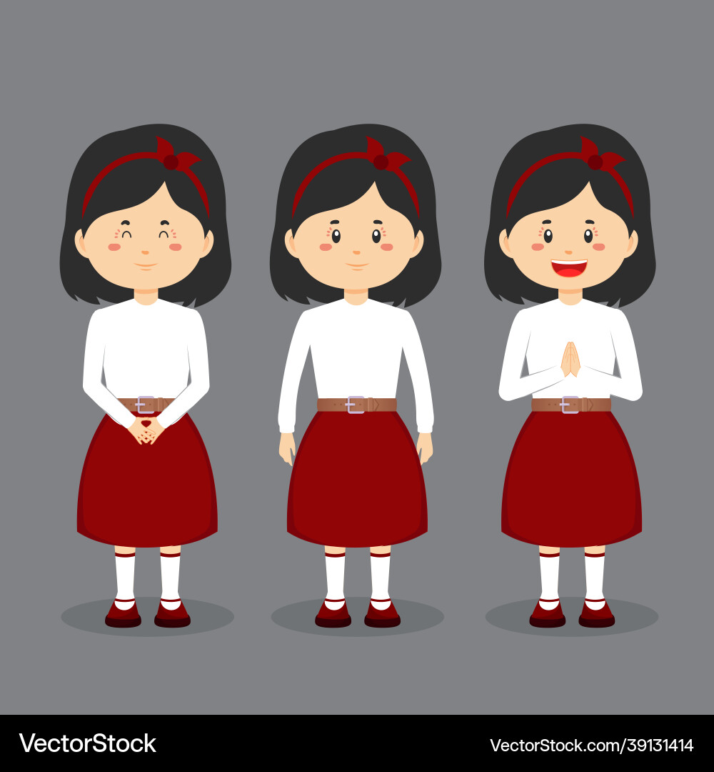 Student character with expression vector image