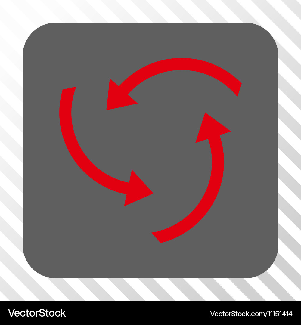 Swirl arrows rounded square button vector image