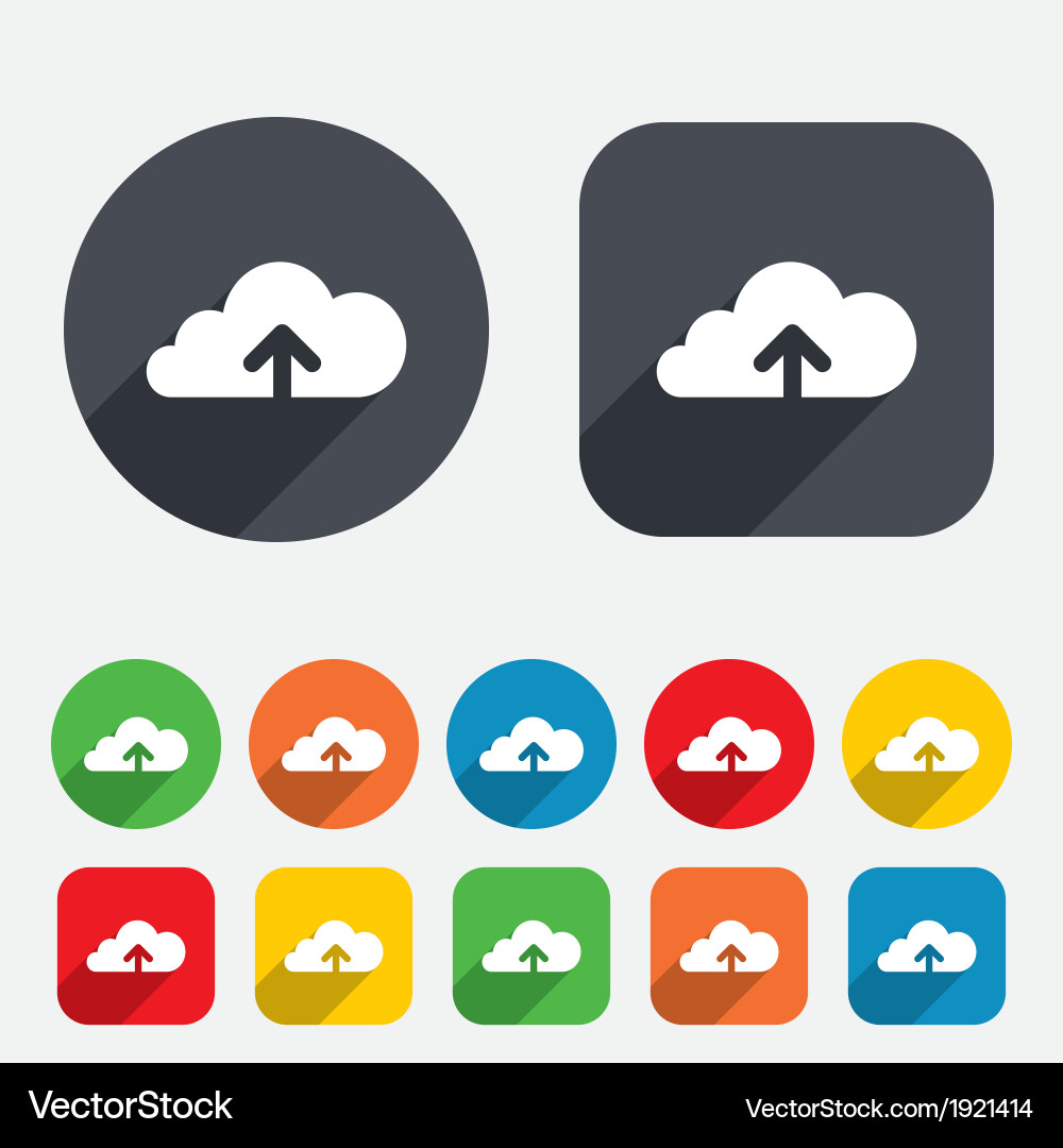 Upload to cloud icon button vector image