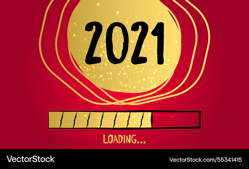 2021 loading concept with a progress bar 2021 loading concept with a progress bar vector image