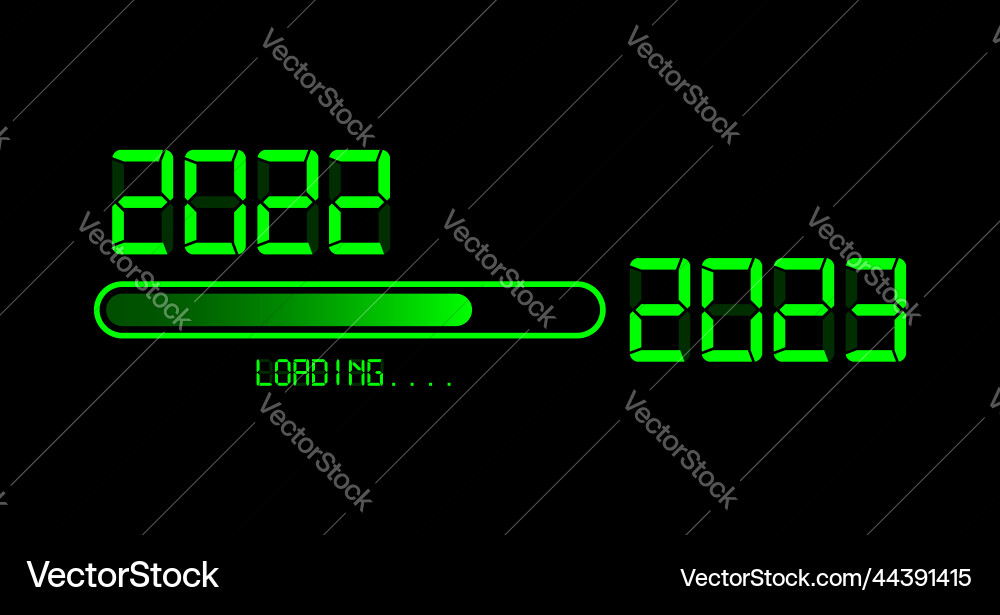 2023 New Year LED Countdown Vector Image