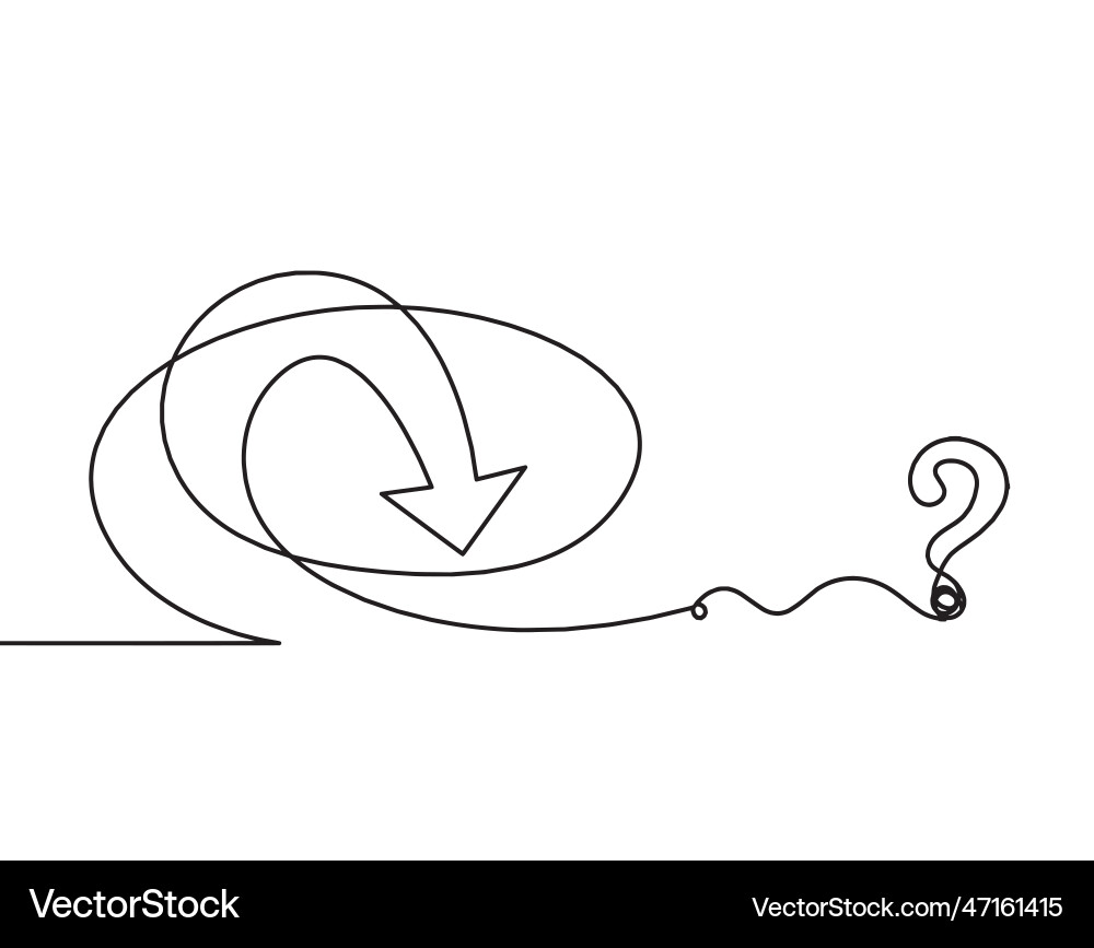 Abstract continuous lines arrows and question Abstract continuous lines arrows and question Vector Image