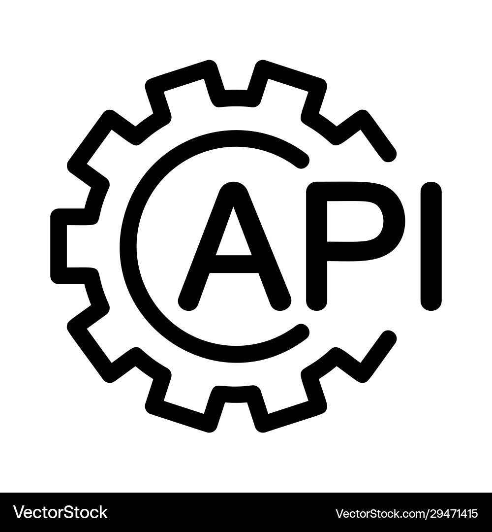 Api with gear icon linear template for software Api with gear icon linear template for software vector image