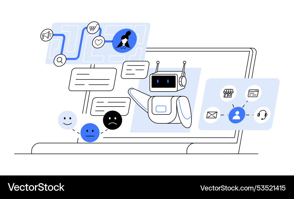 Artificial intelligence and user interaction Vector Image