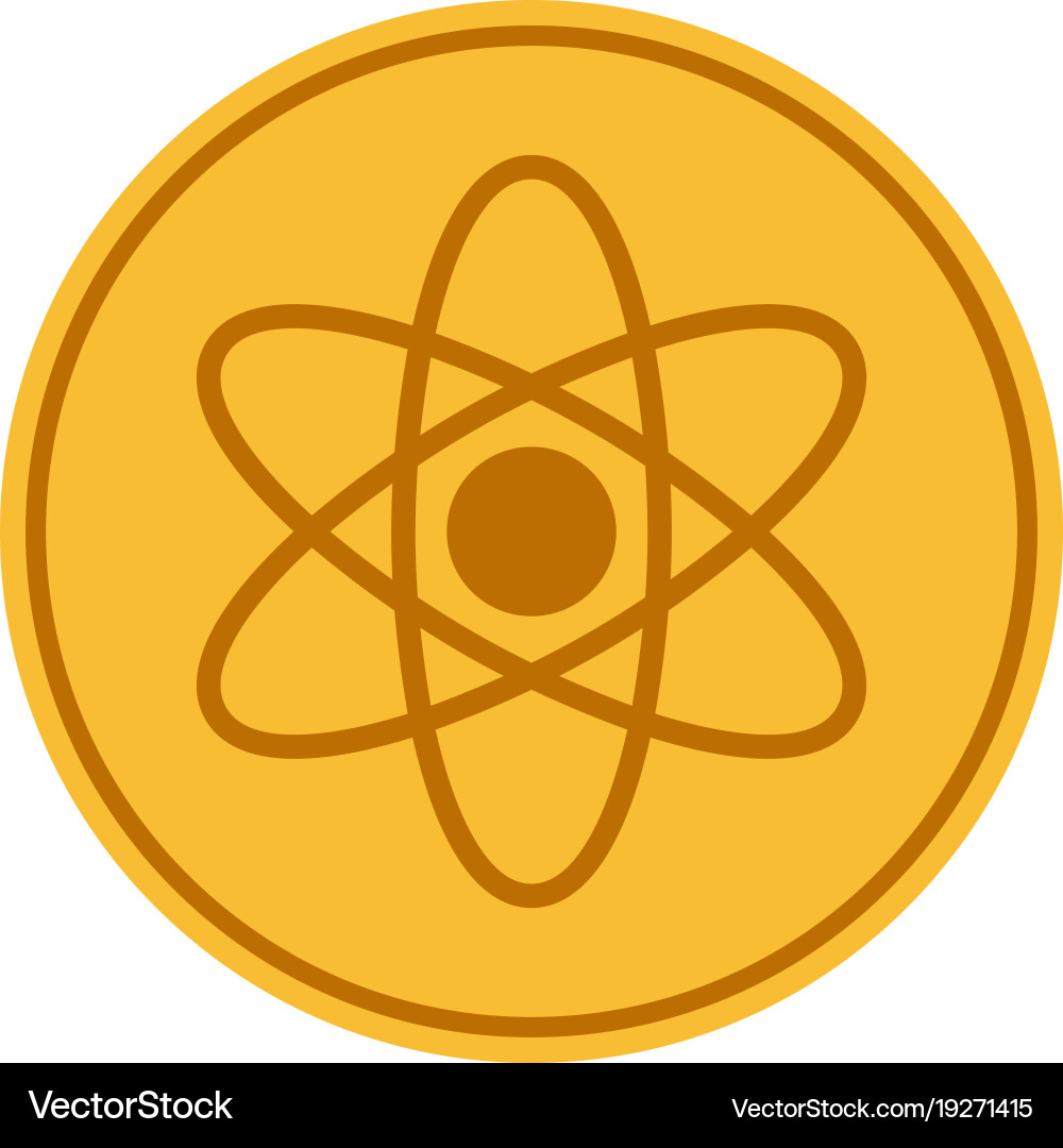 Atom gold coin (19271415) – Royalty-Free Vector | VectorStock