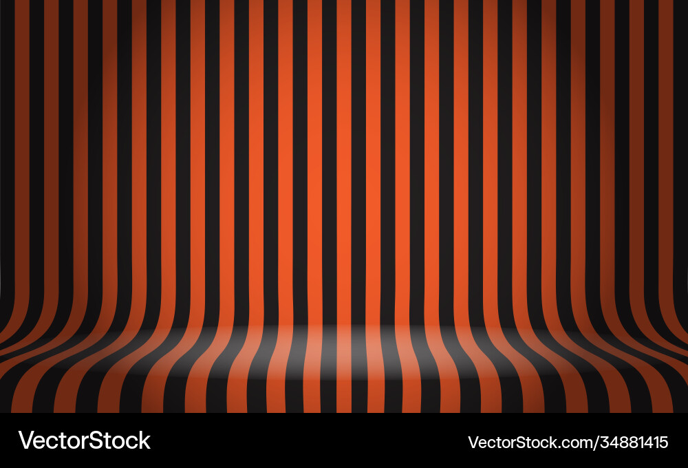 Black orange line pattern studio display empty Black orange line pattern studio display empty vector image