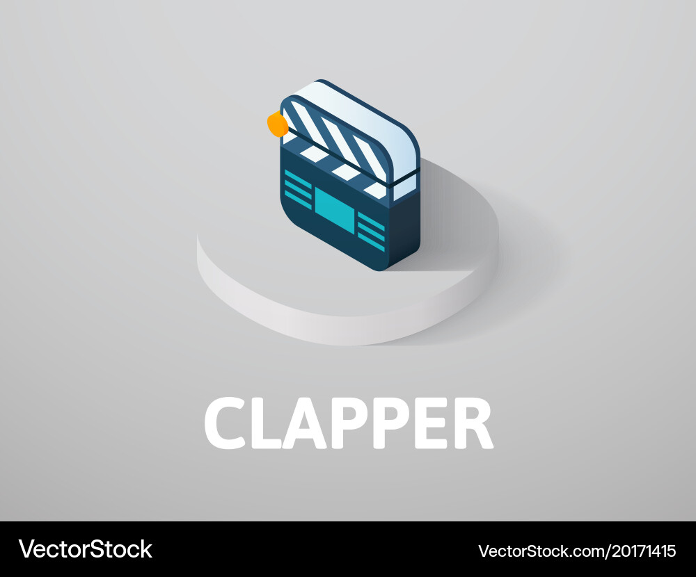 Clapper isometric icon isolated on color vector image