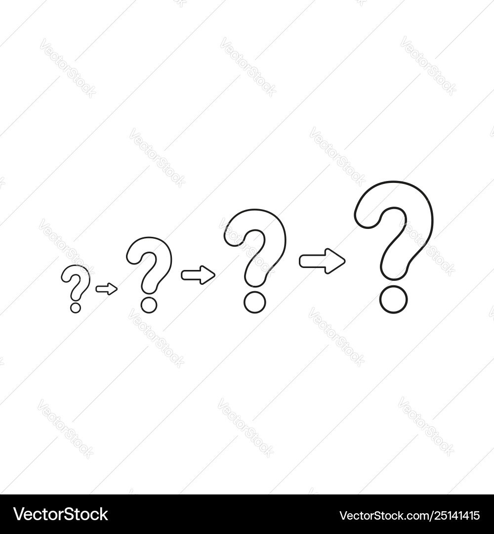Concept growing problems with question marks Concept growing problems with question marks vector image