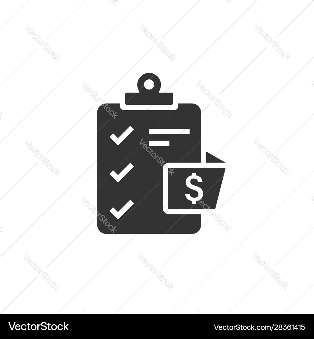 Document checklist icon in flat style report Document checklist icon in flat style report vector image