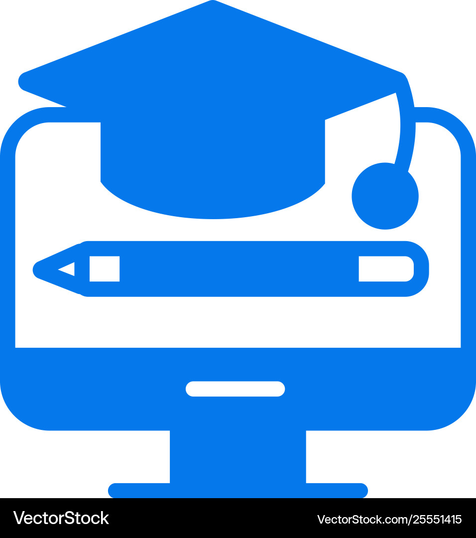 Education icon- cap hanging Vector Image