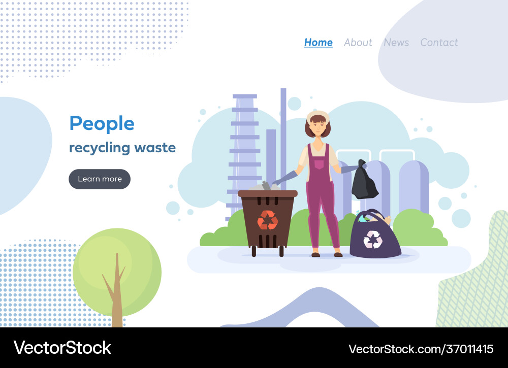 Employee is engaged in recycling garbage Employee is engaged in recycling garbage vector image