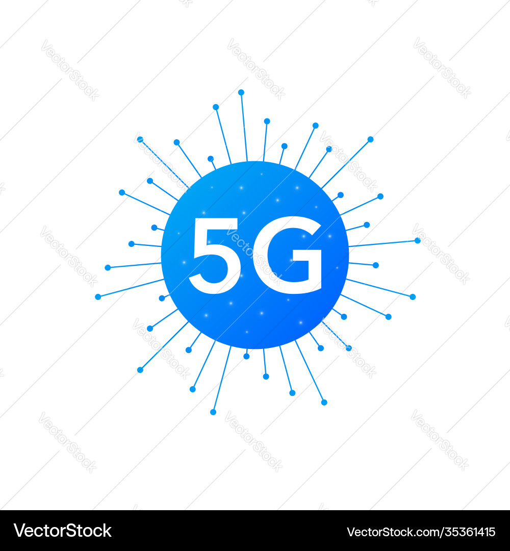 Flat icon with 5g for web design modern Flat icon with 5g for web design modern vector image