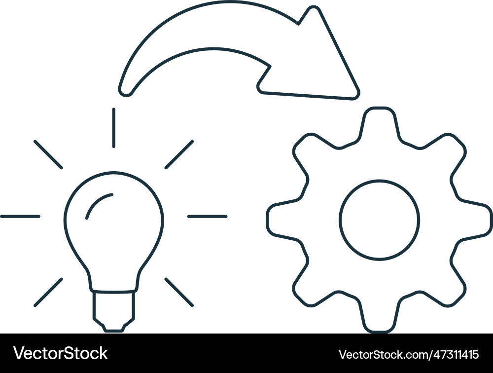Idea execution icon monochrome simple sign from Vector Image