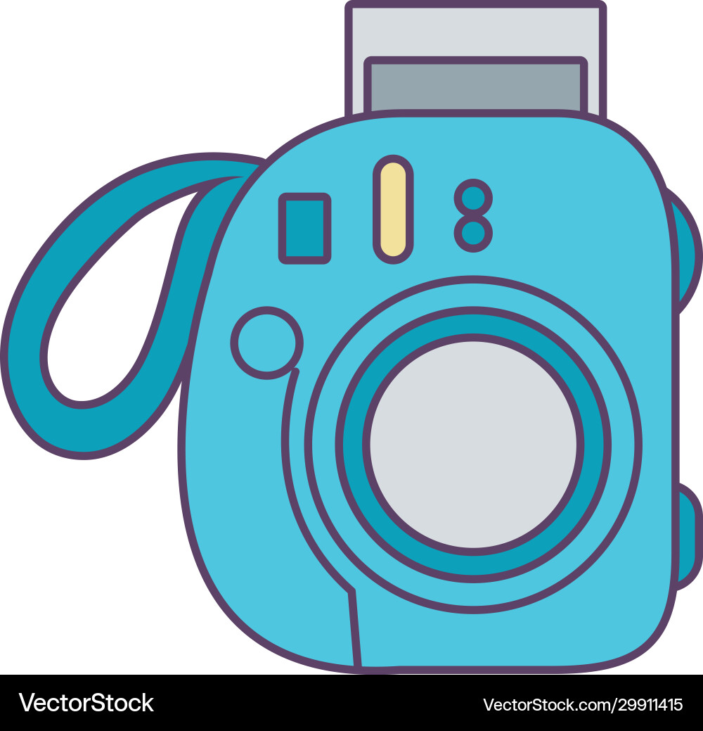 Isolated camera device line and fill style icon vector image