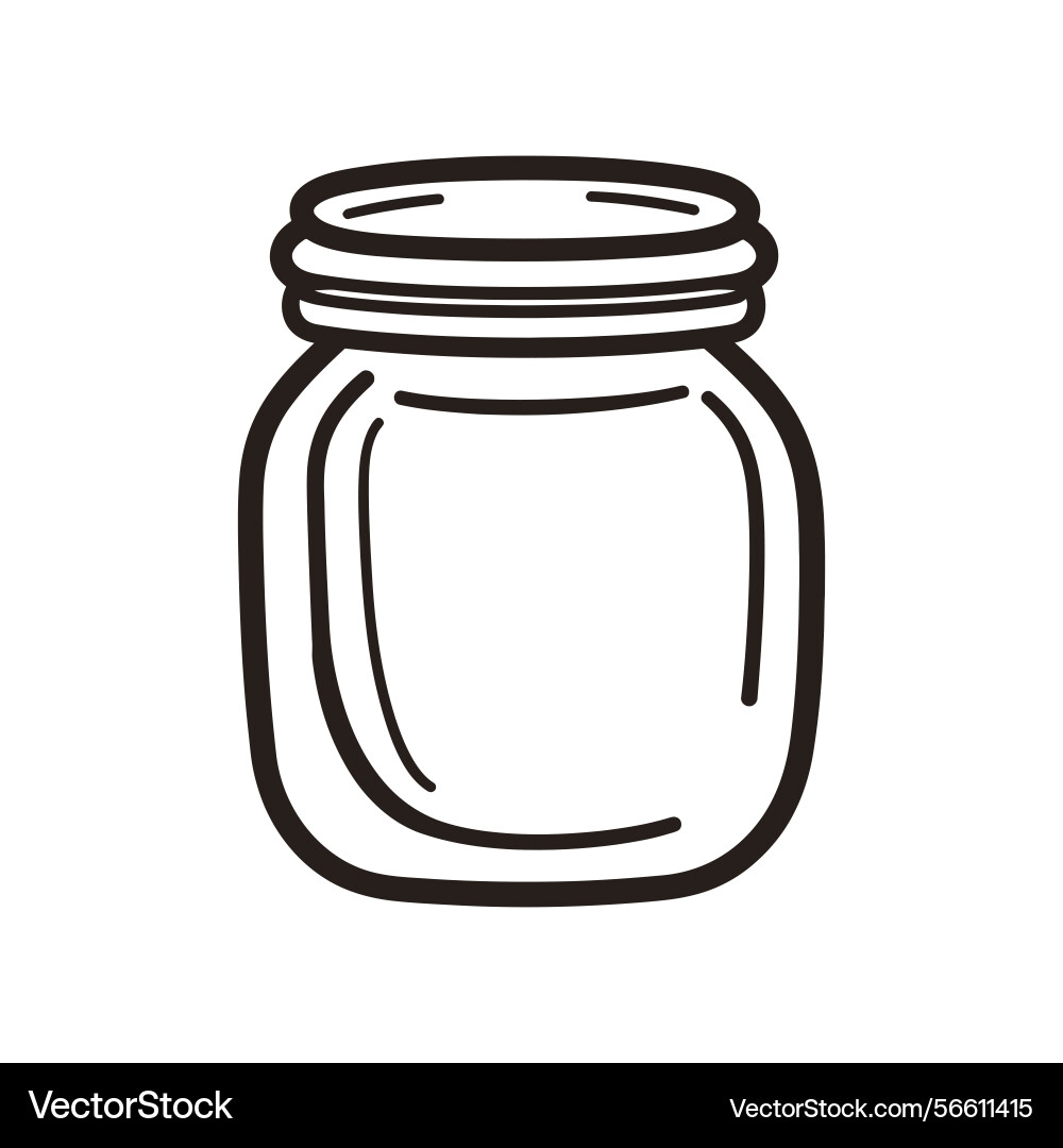 Isolated jar outline with transparent background vector image