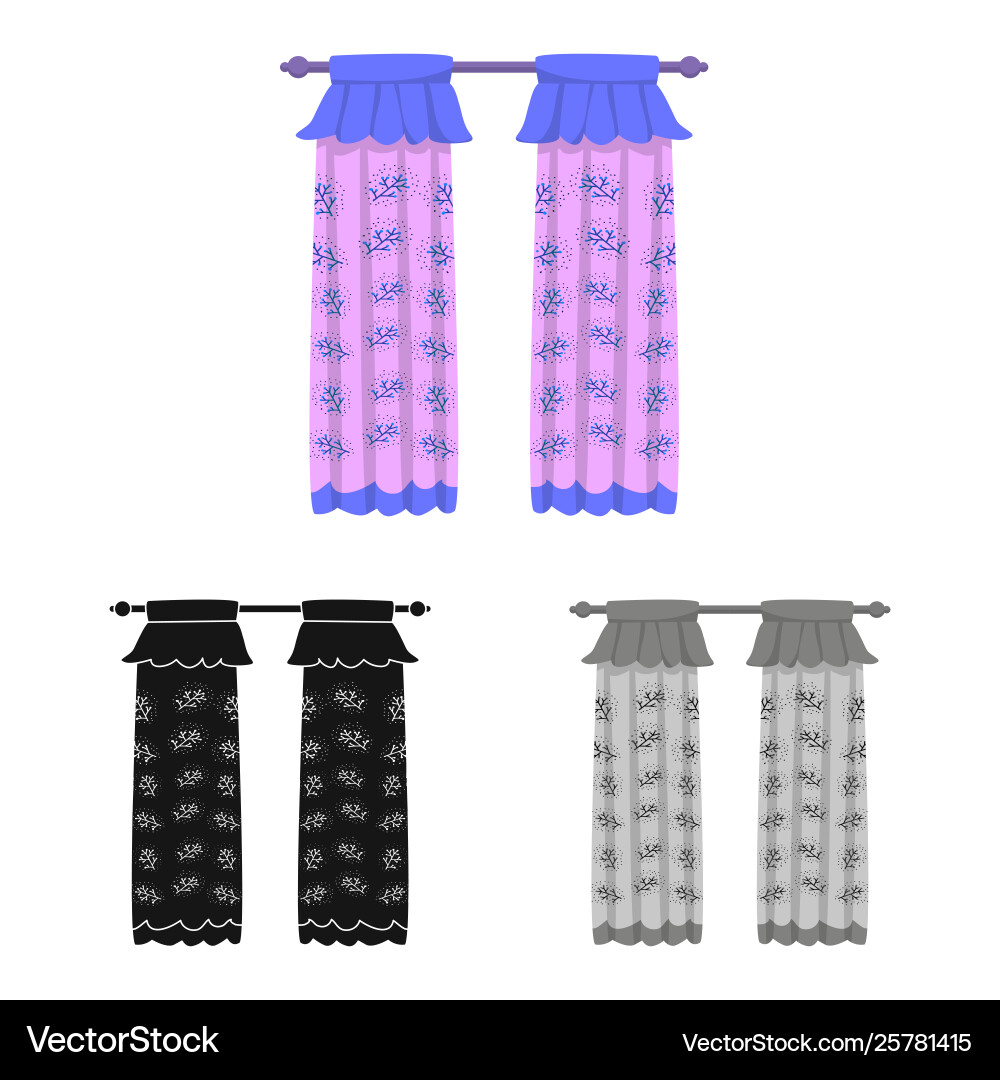 Isolated object curtain and window logo set Vector Image