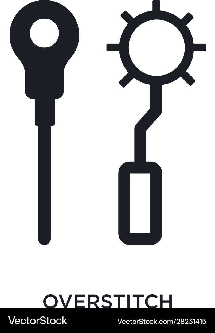 Overstitch isolated icon simple element from sew Vector Image