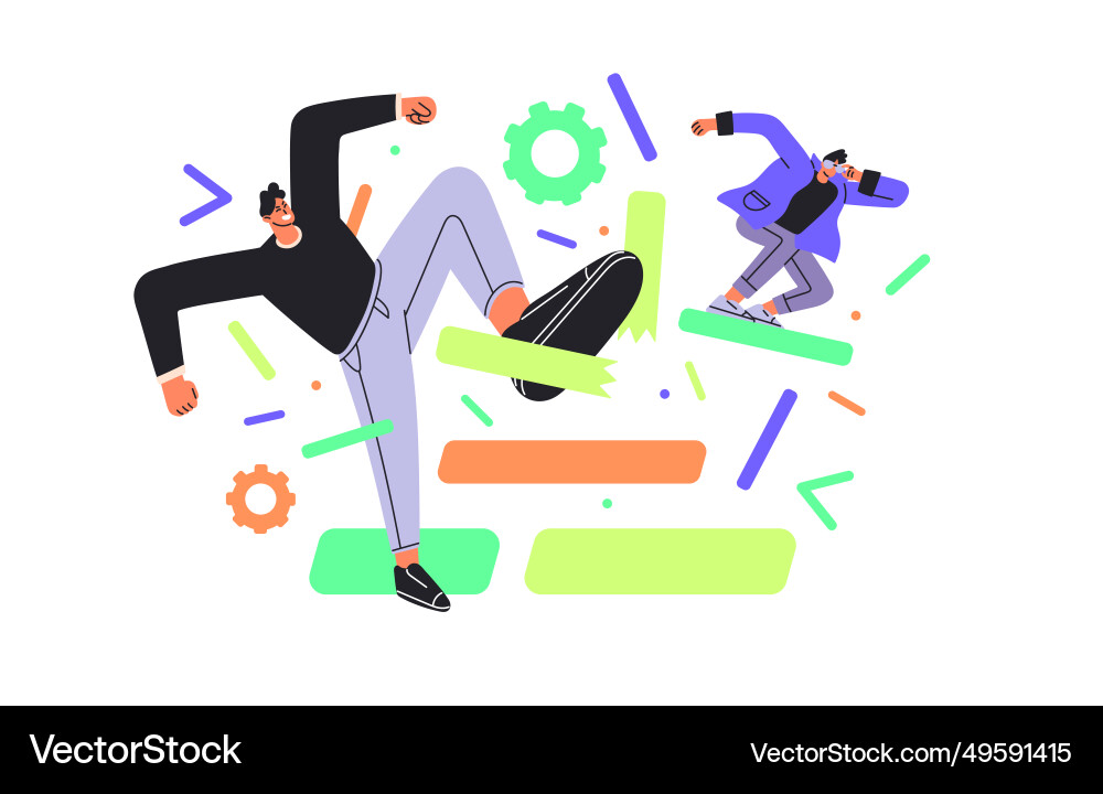 Qa software engineers fix bugs in code people Qa software engineers fix bugs in code people vector image