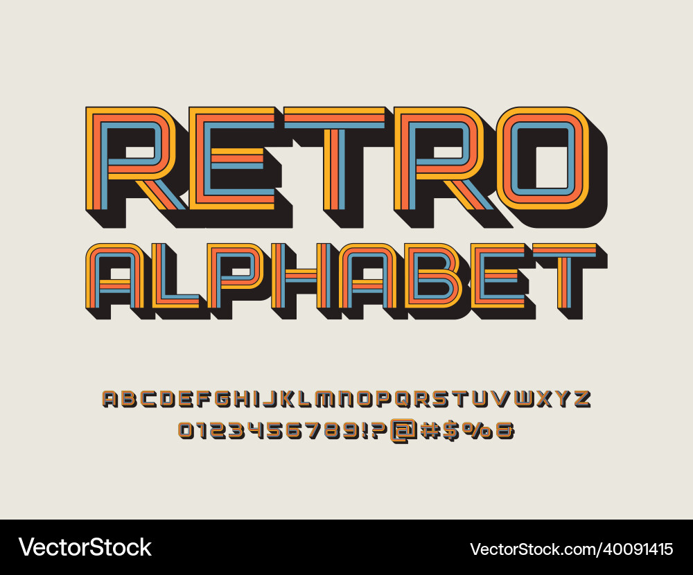 Retro font Vector Image
