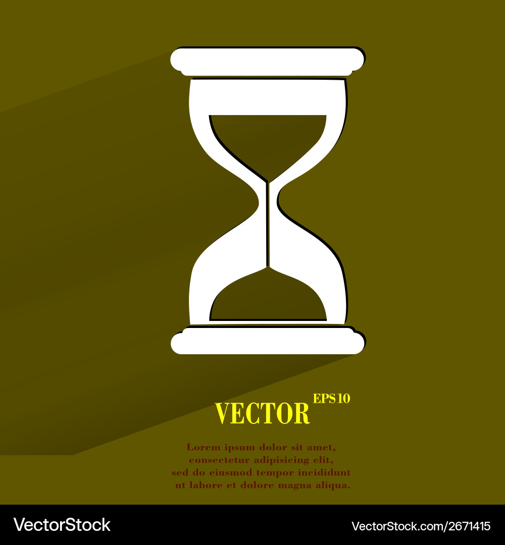 Sand clock glass timer flat modern web button vector image