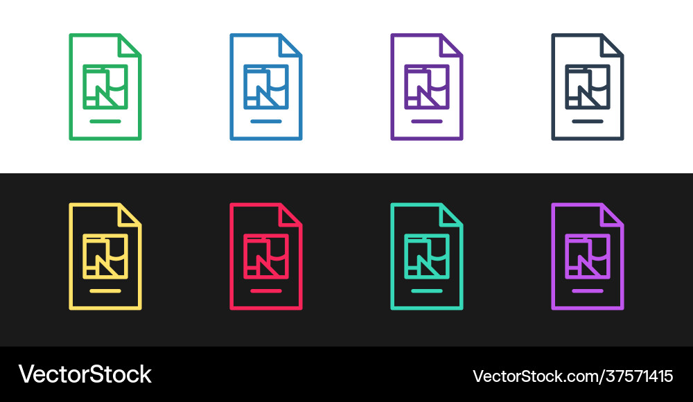 Set line file document with icon Set line file document with icon vector image