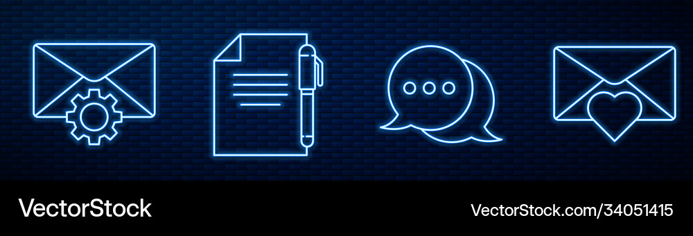 Set line speech bubble chat envelope setting Set line speech bubble chat envelope setting vector image