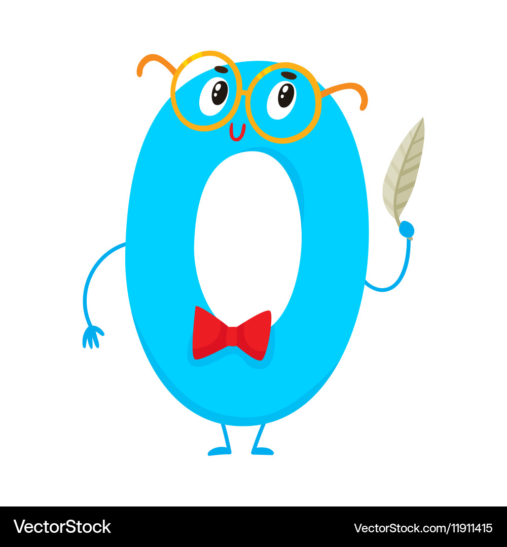Smiling Zero Number Characters vector image