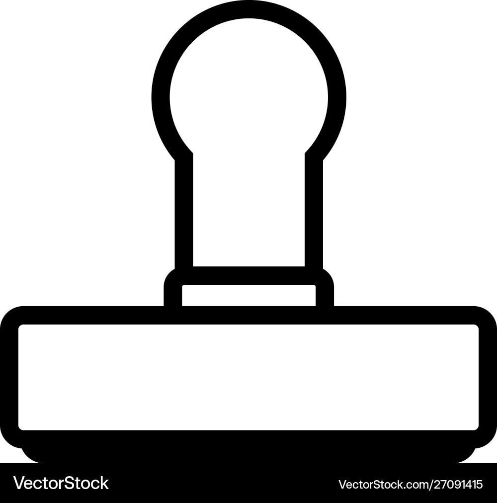 Stamp icon solid pictograph isolated on white Stamp icon solid pictograph isolated on white vector image