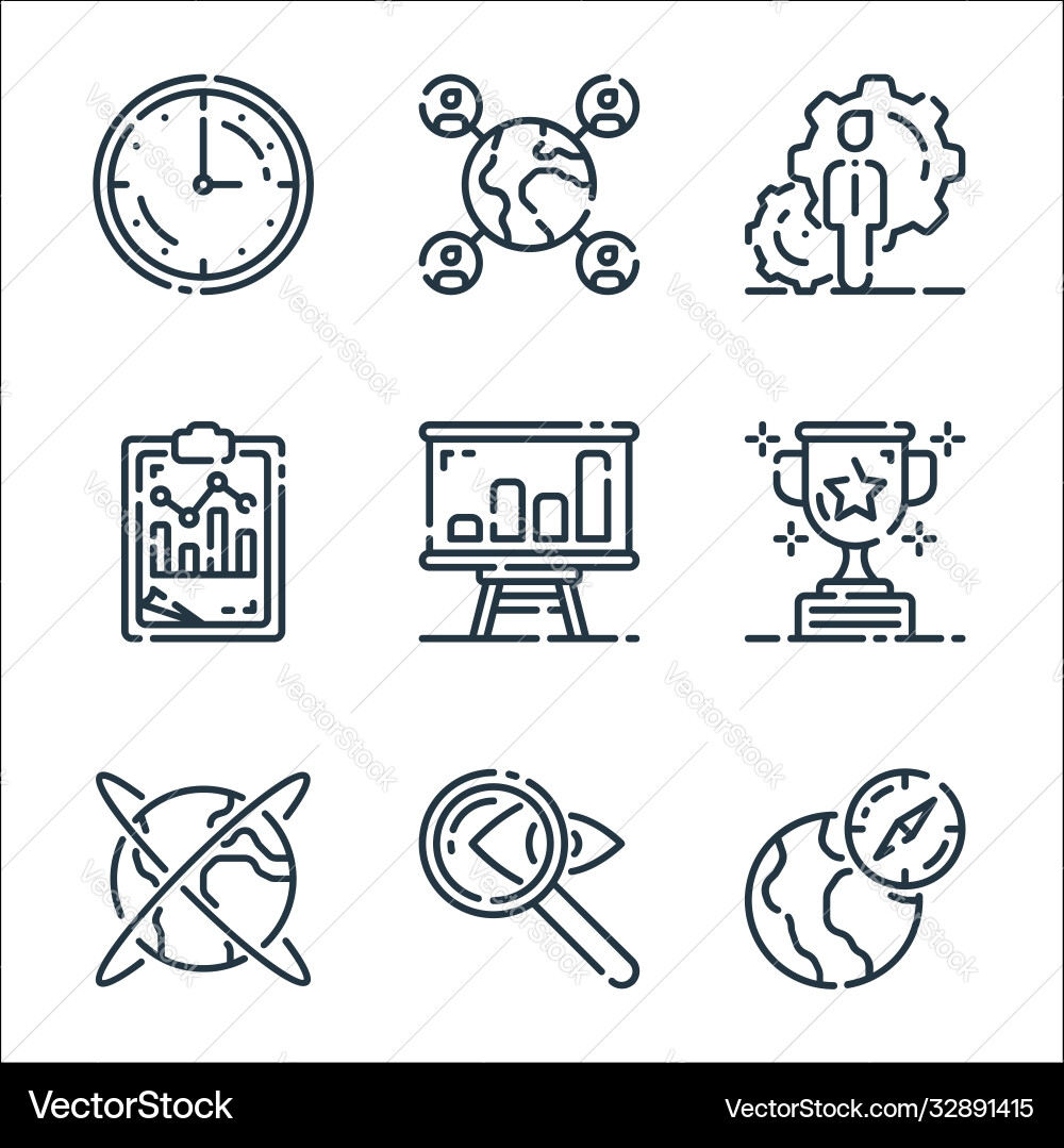Startup line icons linear set quality Startup line icons linear set quality vector image