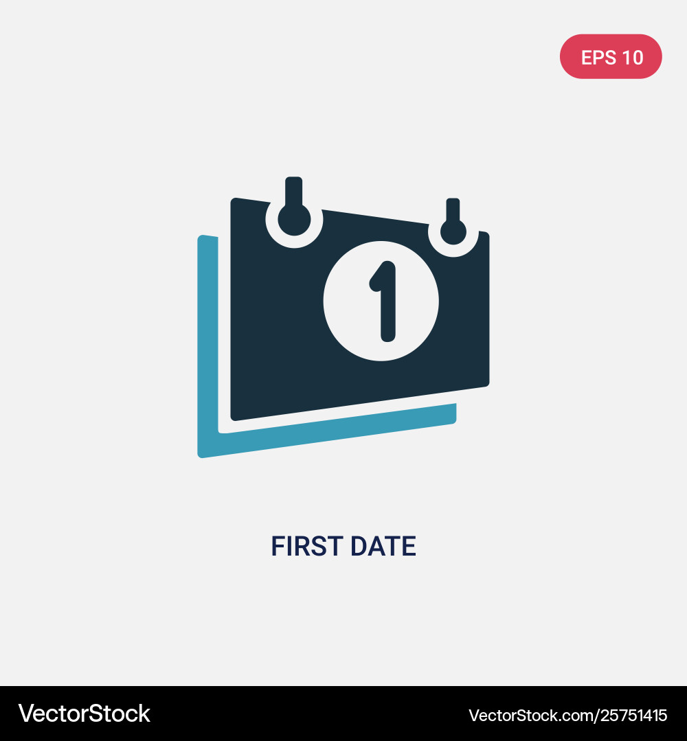 Two color first date icon from user interface vector image