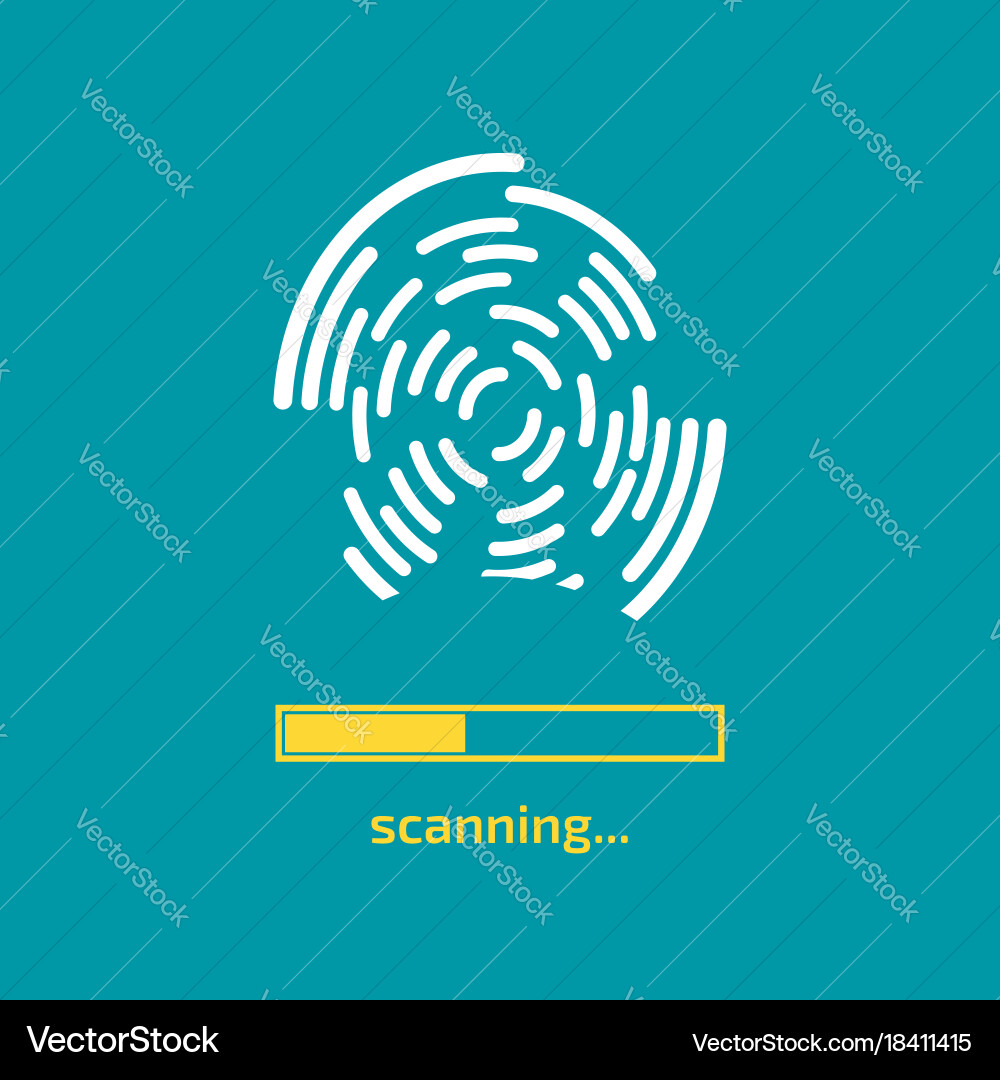 Unlocked with fingerprint button access via Vector Image
