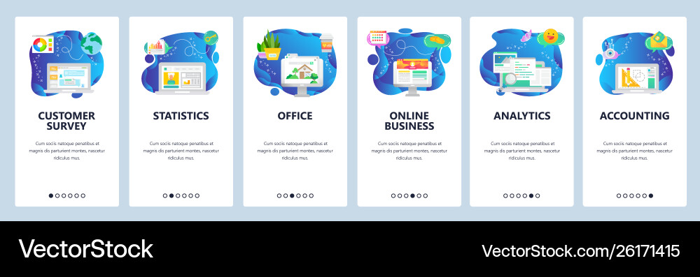 Website and mobile app onboarding screens vector image
