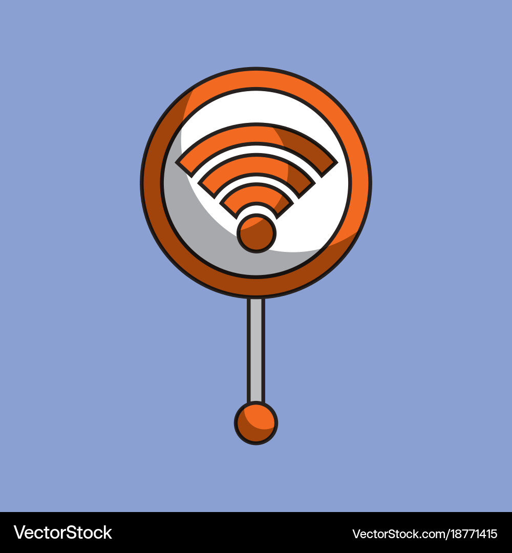 Zeigerkarte mit WLAN-Signal-Sensor-Navigation vektorbild