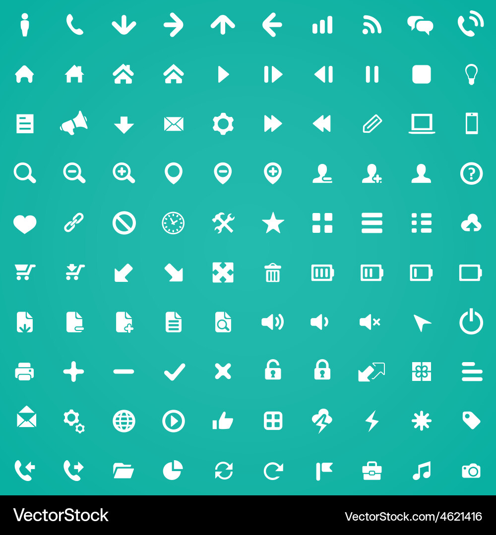 100 ui outline for web and mobile icons vector image
