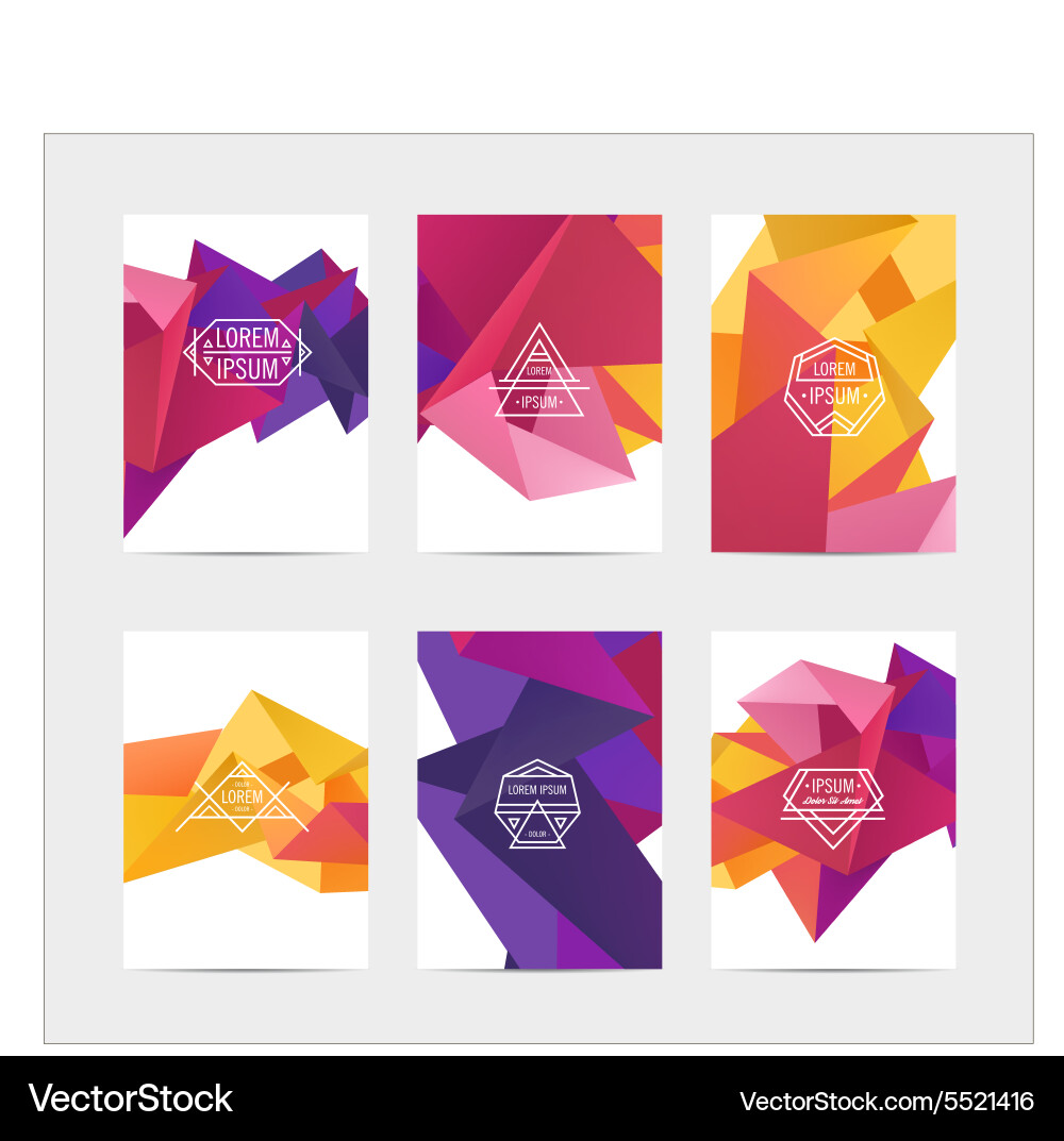 Abstract colorful user interface template set vector image