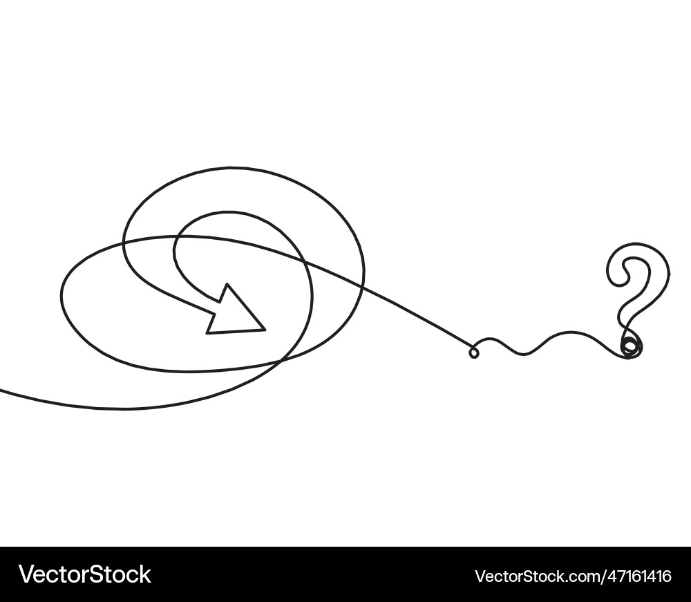 Abstract continuous lines arrows and question Abstract continuous lines arrows and question vector image