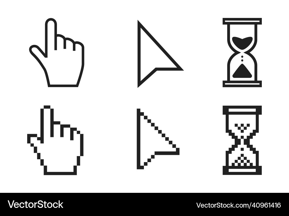 Black hourglass loading clock pointer hand Black hourglass loading clock pointer hand vector image