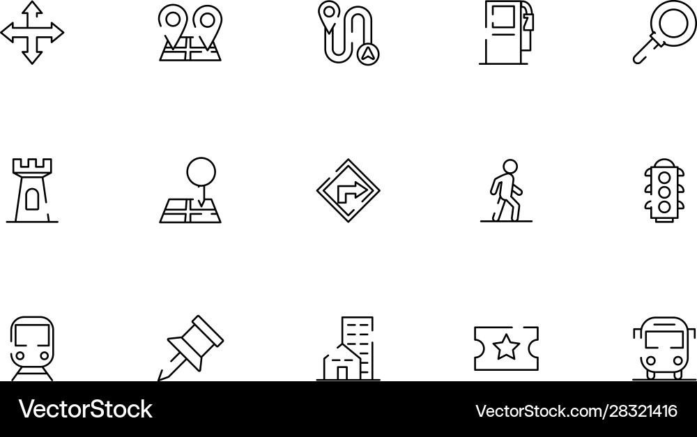 Bundle maps and navigation icons vector image