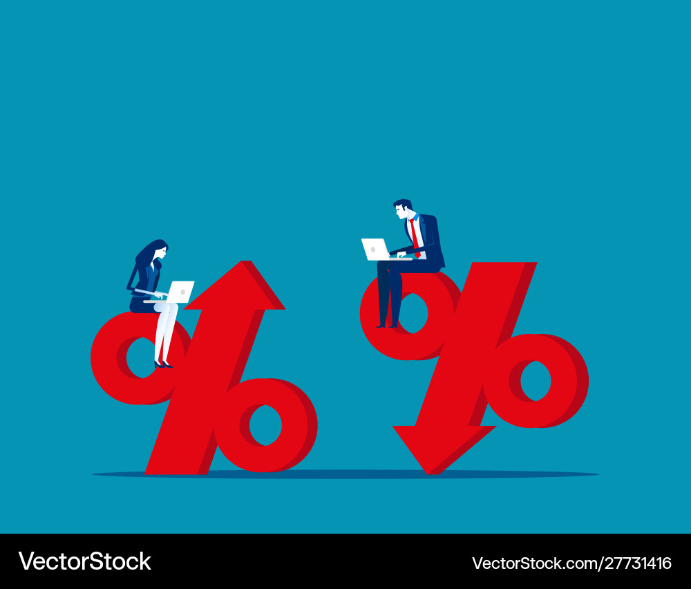 Business people and percentage signs concept vector image