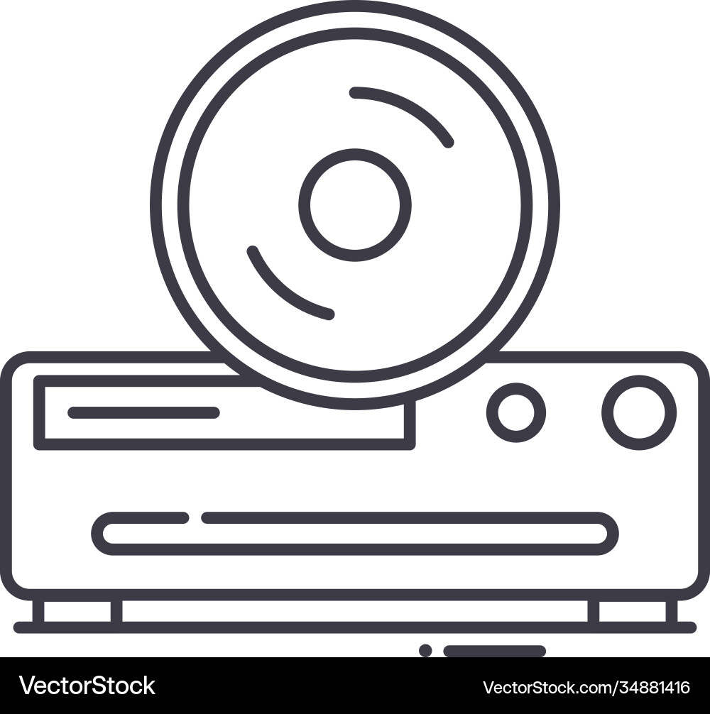 Cd player icon linear isolated thin Cd player icon linear isolated thin vector image