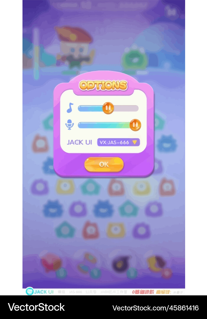 Complete set of level button game ui pop-up icon Vector Image