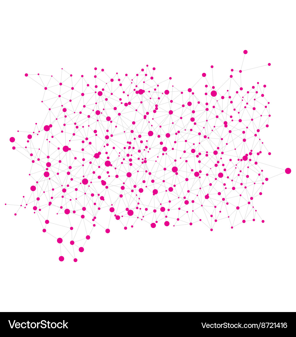 Lines and mauve circles in techno space map vector image