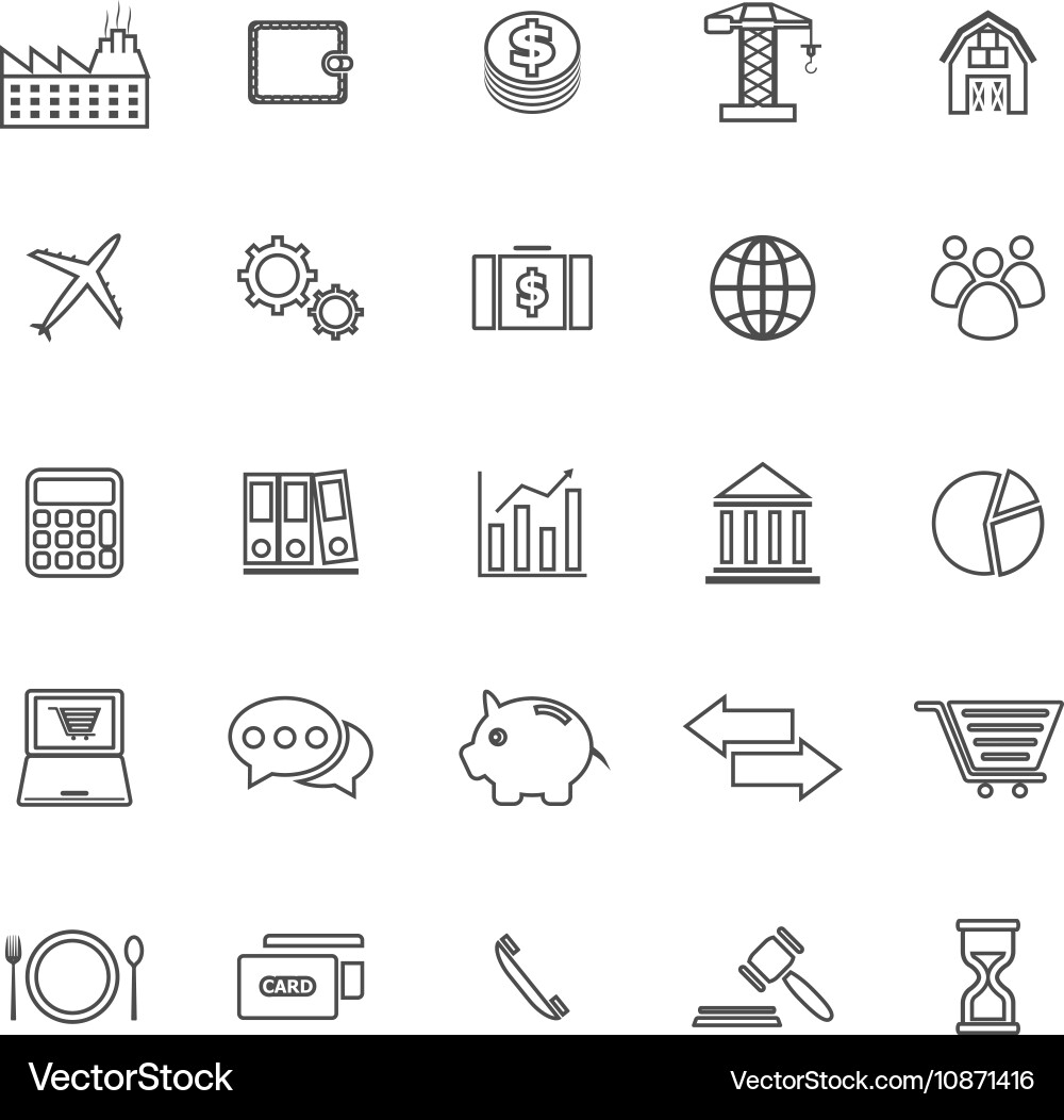 Money & Finance Line Icons Vector Image