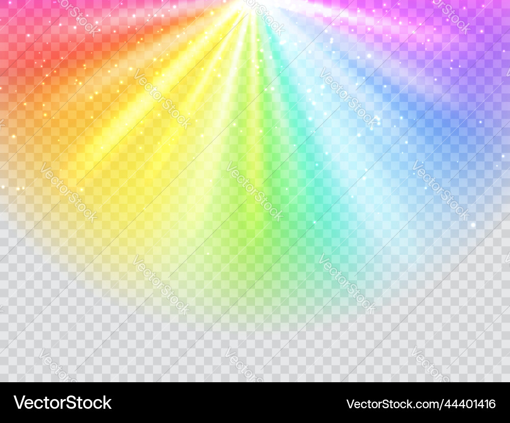 Rainbow Rays & Spectrum Glow Vector Image