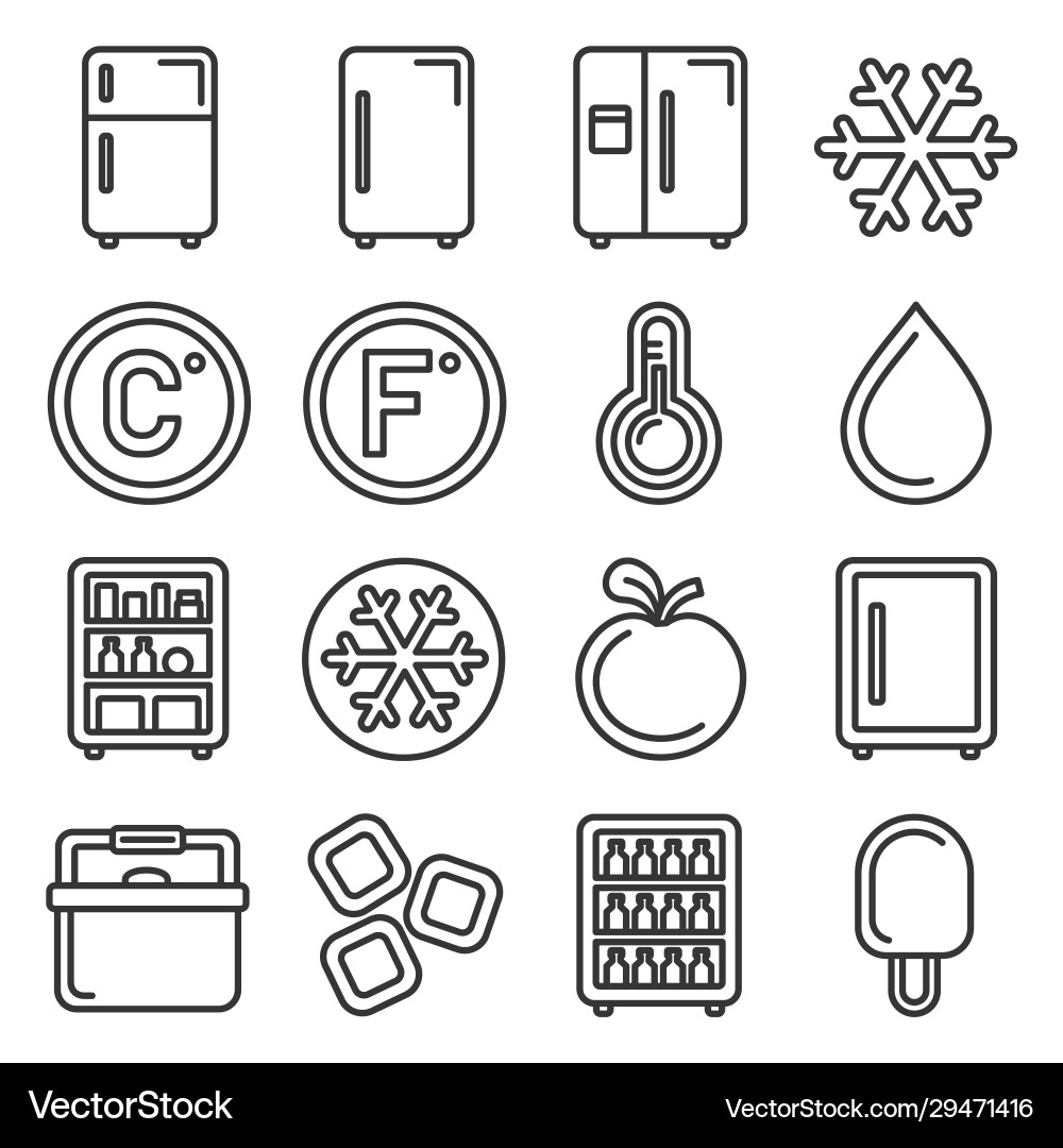 Refrigerator Icon Set Vector Image