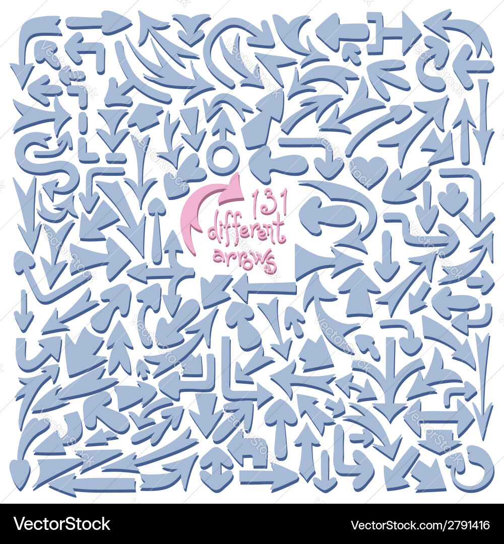 Set 131 different arrows design elements vector image