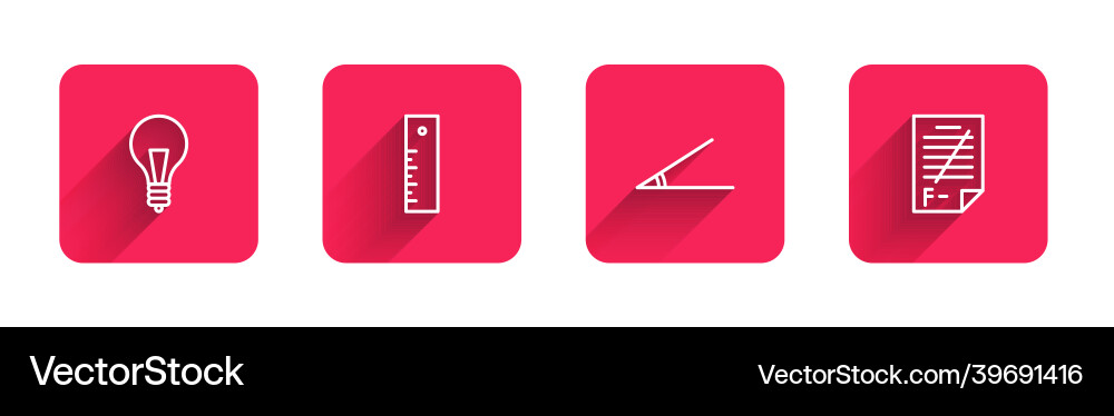 Set line light bulb with concept of idea ruler Set line light bulb with concept of idea ruler vector image
