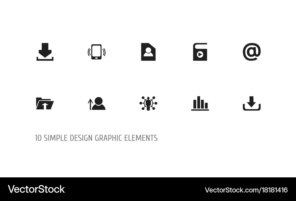 Set of 10 editable web icons includes symbols vector image