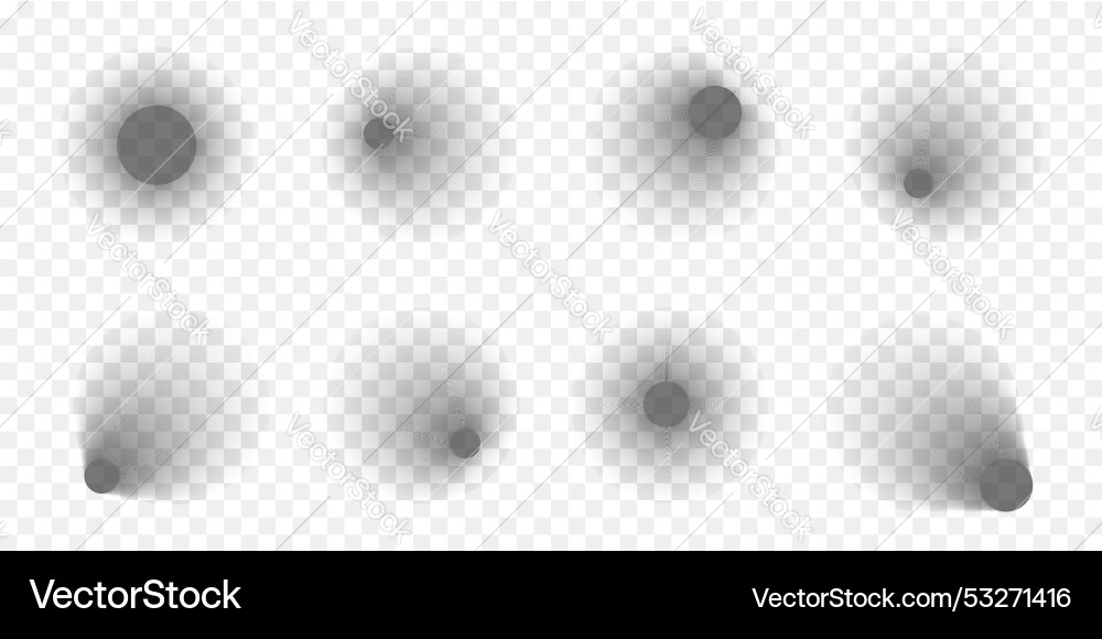 Set of different round shadow effects for mockups Set of different round shadow effects for mockups vector image